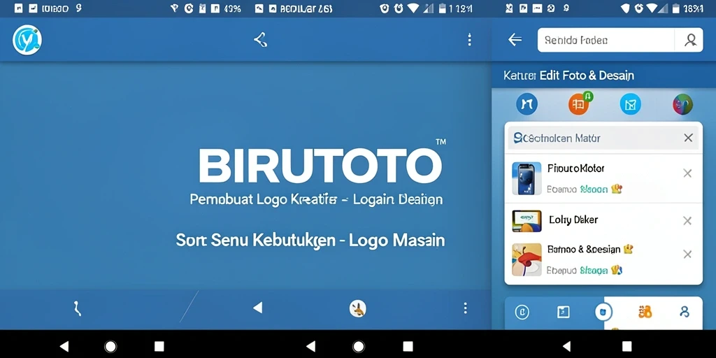 Antarmuka aplikasi BIRUTOTO yang intuitif untuk membuat logo.