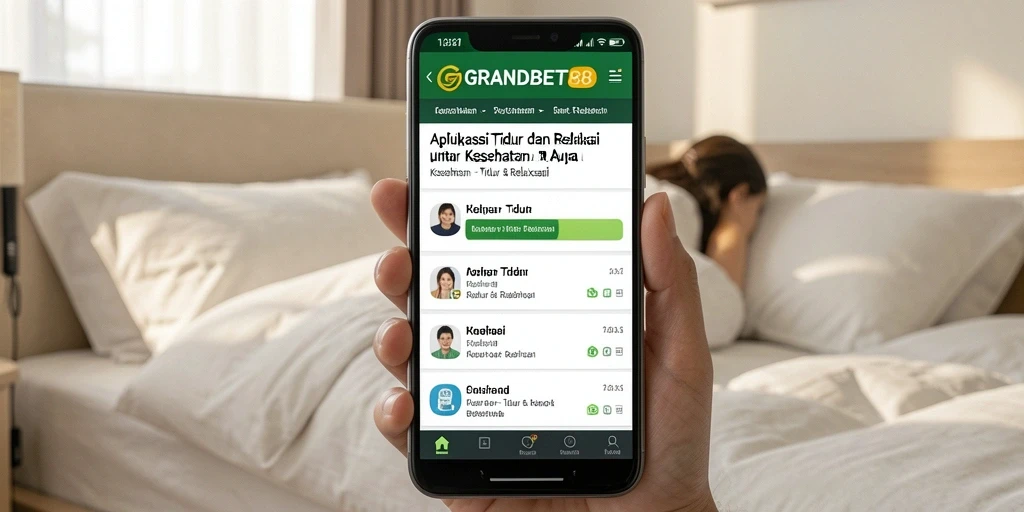 Antarmuka GRANDBET88 dengan fitur Tidur & Relaksasi yang menarik.