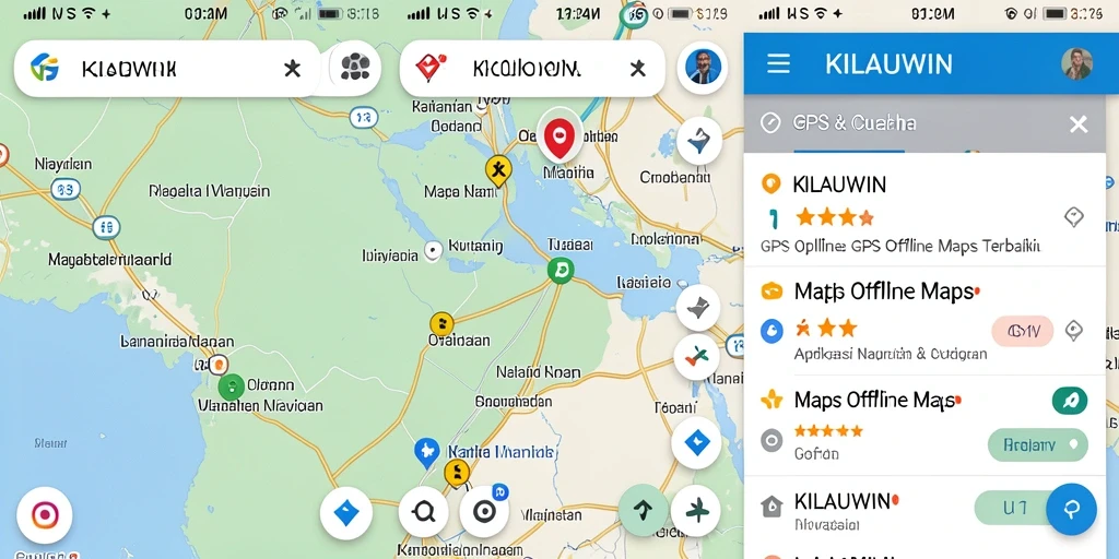 Antarmuka KILAUWIN yang ramah pengguna untuk navigasi GPS Offline.