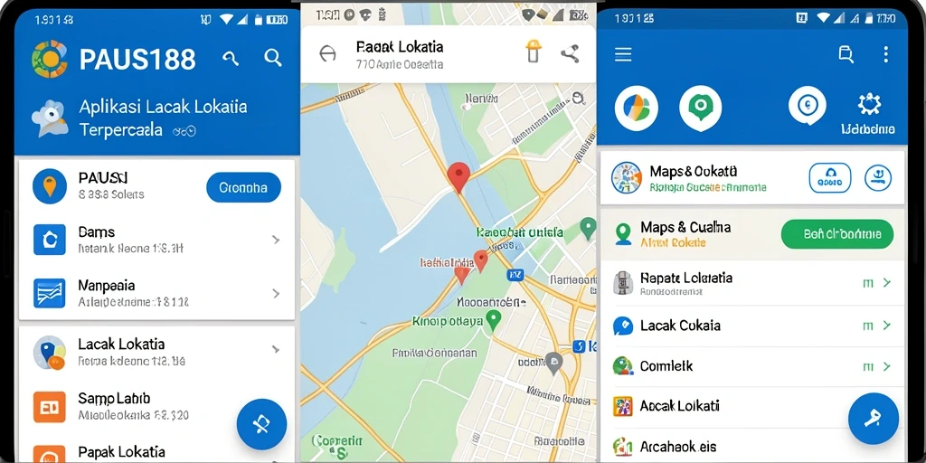 Antarmuka aplikasi PAUS188 menampilkan fungsi lacak lokasi secara jelas.