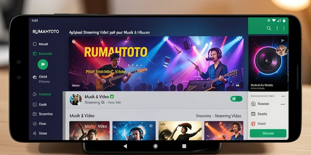 Antarmuka RUMAHTOTO yang ramah pengguna untuk streaming video.