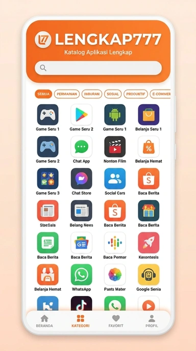 Tampilan katalog aplikasi lengkap777